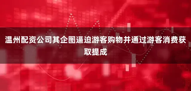 温州配资公司其企图逼迫游客购物并通过游客消费获取提成