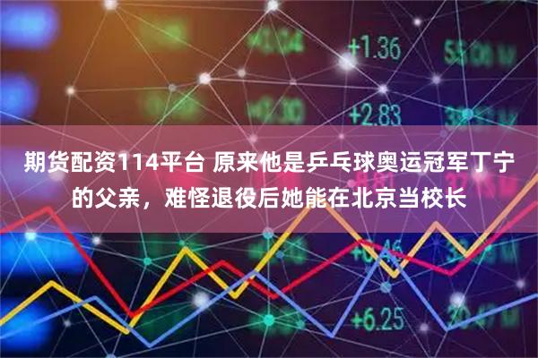 期货配资114平台 原来他是乒乓球奥运冠军丁宁的父亲，难怪退役后她能在北京当校长
